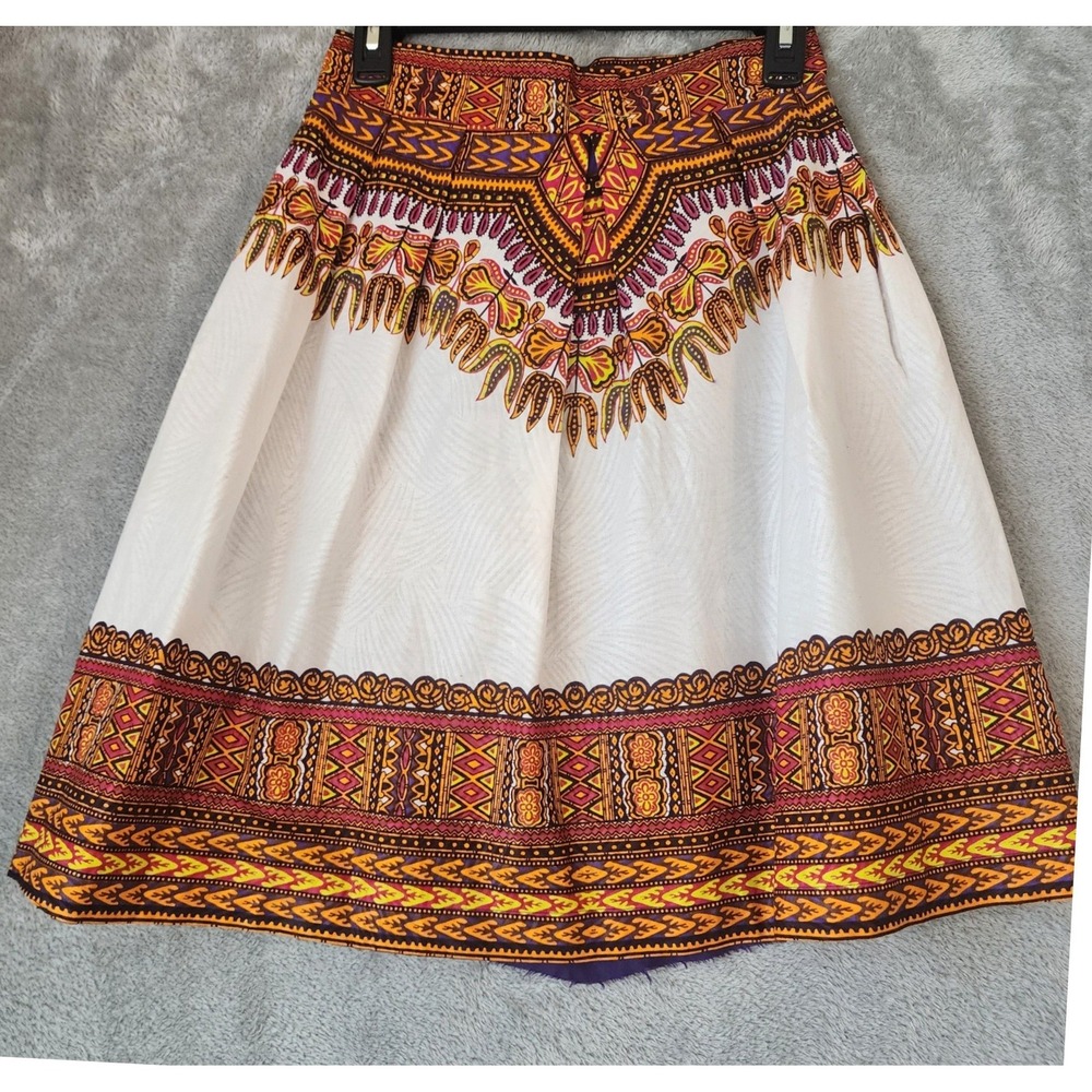 Creative Imperfections Skirt Womens Small Multicolor Dashiki Print A-Line Boho